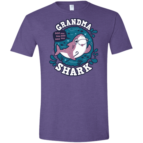 T-Shirts Heather Purple / S Shark Family trazo - Grandma Men's Semi-Fitted Softstyle