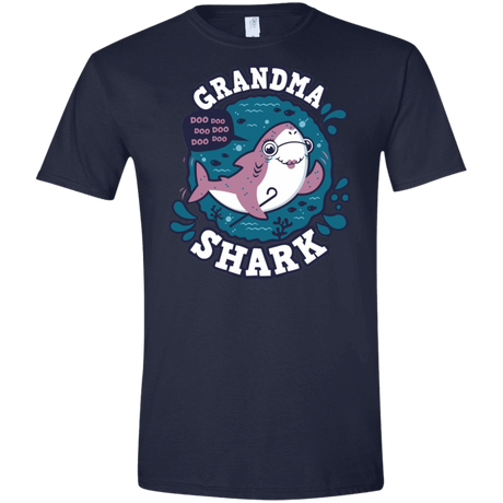 T-Shirts Navy / X-Small Shark Family trazo - Grandma Men's Semi-Fitted Softstyle