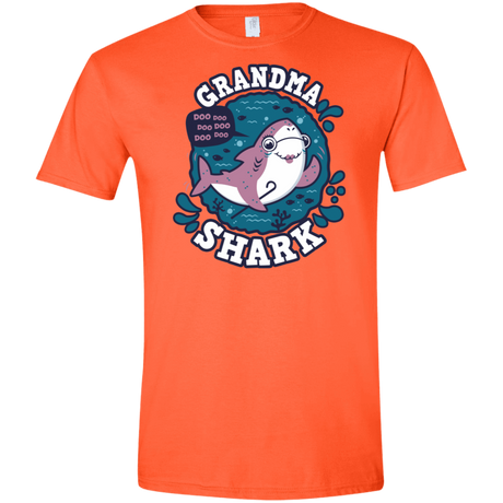 T-Shirts Orange / S Shark Family trazo - Grandma Men's Semi-Fitted Softstyle