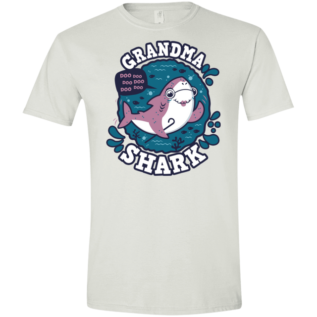 T-Shirts White / X-Small Shark Family trazo - Grandma Men's Semi-Fitted Softstyle