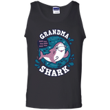T-Shirts Black / S Shark Family trazo - Grandma Men's Tank Top