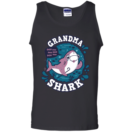 T-Shirts Black / S Shark Family trazo - Grandma Men's Tank Top