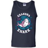 T-Shirts Navy / S Shark Family trazo - Grandma Men's Tank Top