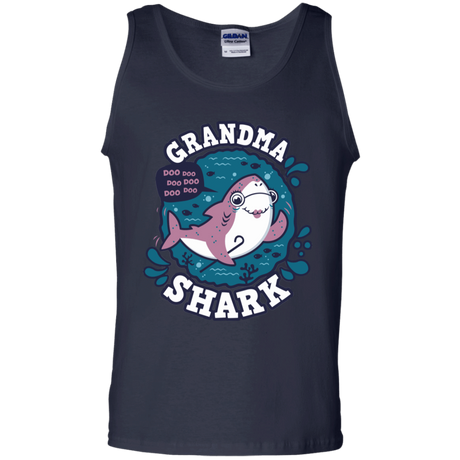 T-Shirts Navy / S Shark Family trazo - Grandma Men's Tank Top