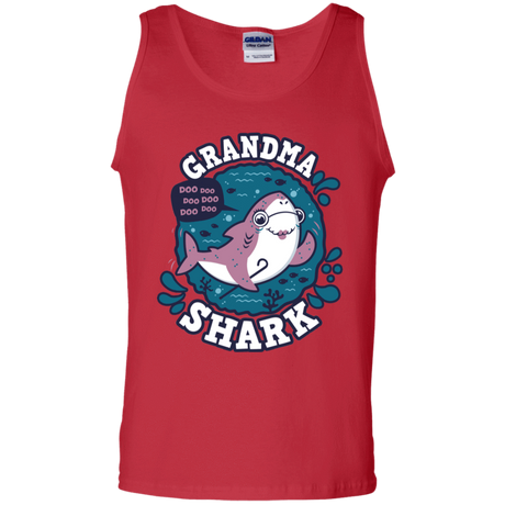 T-Shirts Red / S Shark Family trazo - Grandma Men's Tank Top