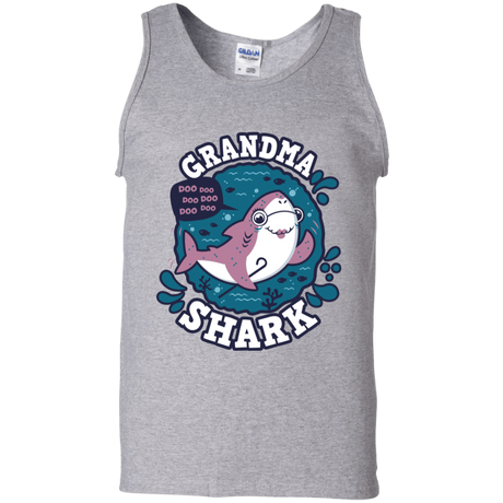 T-Shirts Sport Grey / S Shark Family trazo - Grandma Men's Tank Top