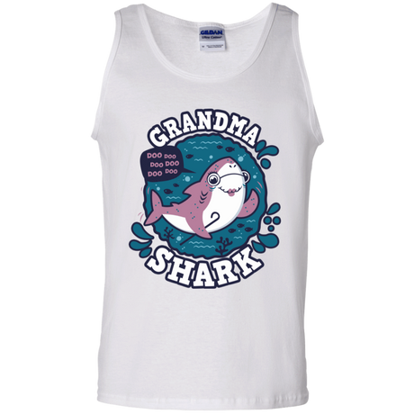 T-Shirts White / S Shark Family trazo - Grandma Men's Tank Top