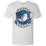 T-Shirts Heather White / S Shark Family trazo - Grandma Men's Triblend T-Shirt