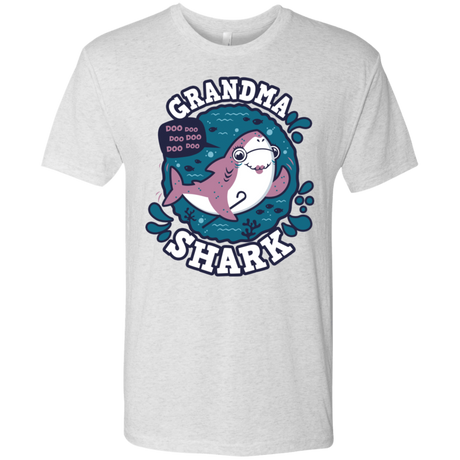 T-Shirts Heather White / S Shark Family trazo - Grandma Men's Triblend T-Shirt