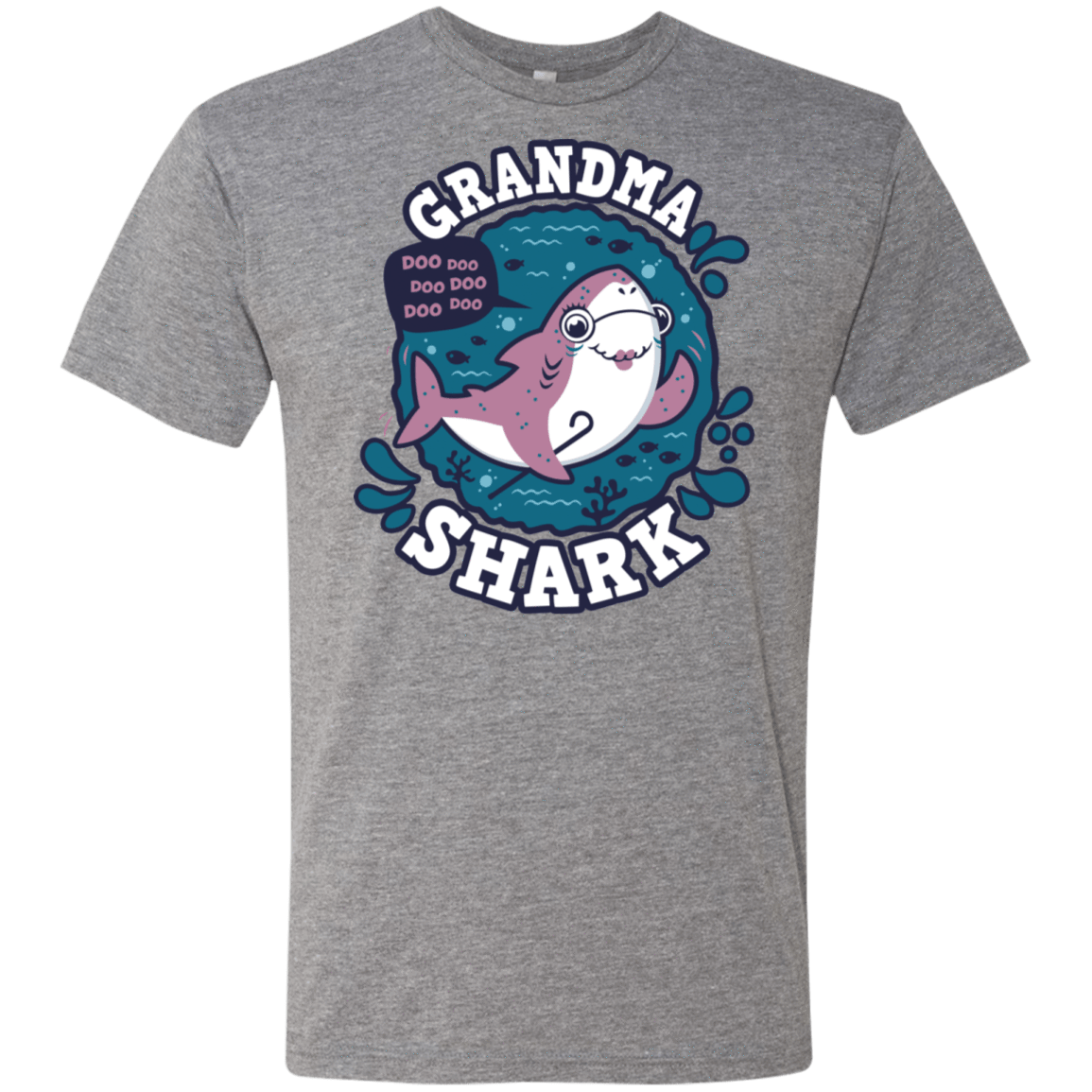 T-Shirts Premium Heather / S Shark Family trazo - Grandma Men's Triblend T-Shirt