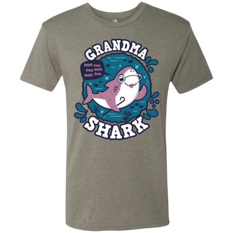 T-Shirts Venetian Grey / S Shark Family trazo - Grandma Men's Triblend T-Shirt