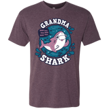 T-Shirts Vintage Purple / S Shark Family trazo - Grandma Men's Triblend T-Shirt