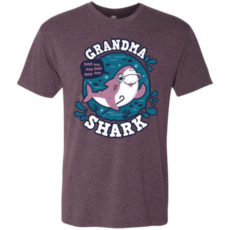 T-Shirts Vintage Purple / S Shark Family trazo - Grandma Men's Triblend T-Shirt