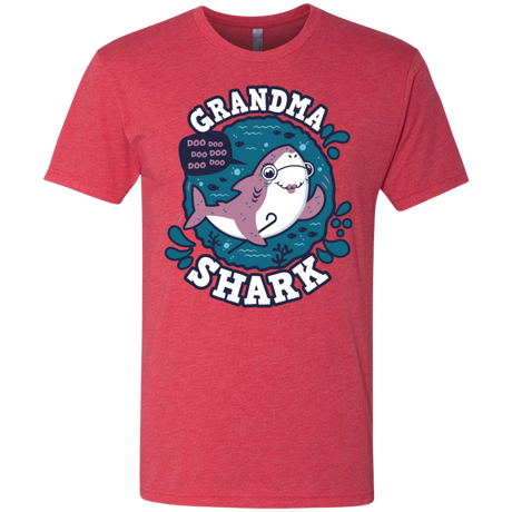 T-Shirts Vintage Red / S Shark Family trazo - Grandma Men's Triblend T-Shirt