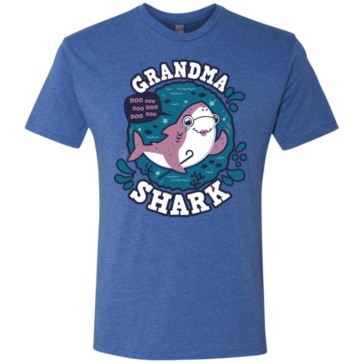 T-Shirts Vintage Royal / S Shark Family trazo - Grandma Men's Triblend T-Shirt