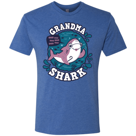 T-Shirts Vintage Royal / S Shark Family trazo - Grandma Men's Triblend T-Shirt