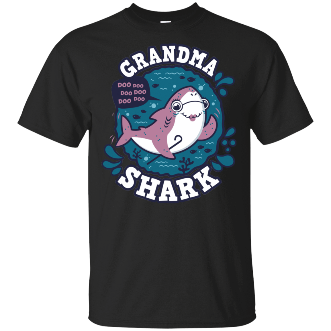 T-Shirts Black / S Shark Family trazo - Grandma T-Shirt