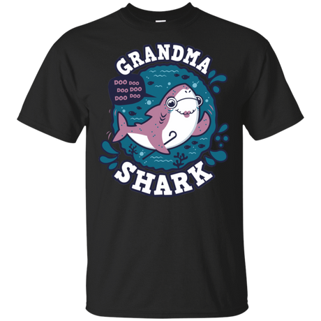 T-Shirts Black / S Shark Family trazo - Grandma T-Shirt