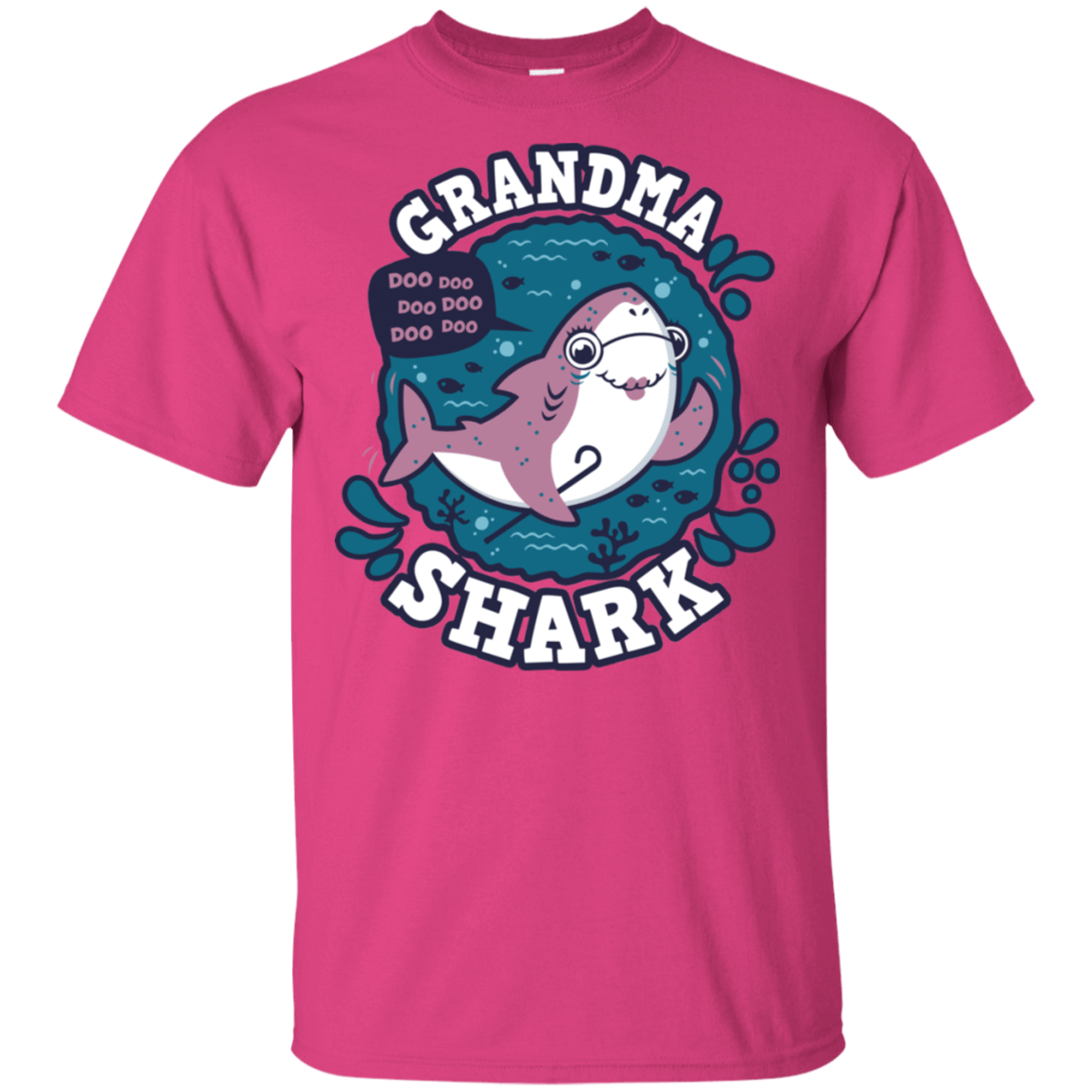 T-Shirts Heliconia / S Shark Family trazo - Grandma T-Shirt