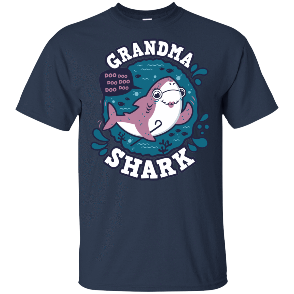 T-Shirts Navy / S Shark Family trazo - Grandma T-Shirt