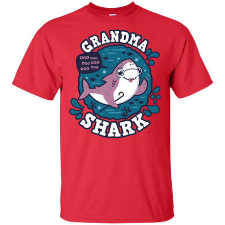 T-Shirts Red / S Shark Family trazo - Grandma T-Shirt