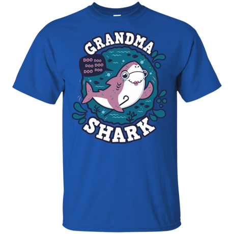 T-Shirts Royal / S Shark Family trazo - Grandma T-Shirt