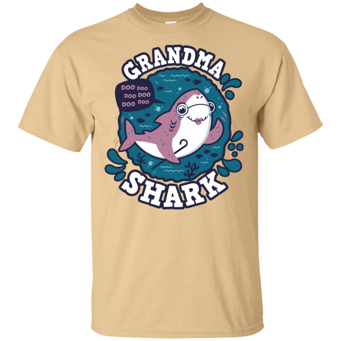 T-Shirts Vegas Gold / S Shark Family trazo - Grandma T-Shirt