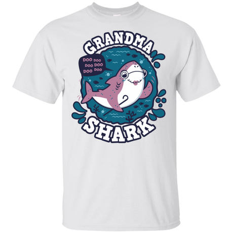 T-Shirts White / S Shark Family trazo - Grandma T-Shirt