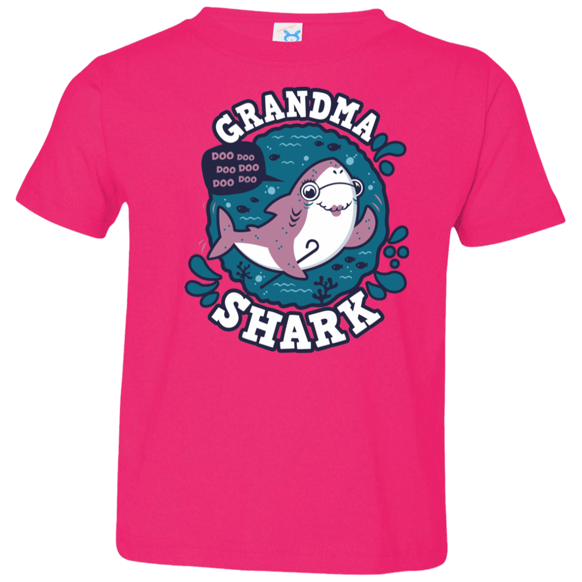 T-Shirts Hot Pink / 2T Shark Family trazo - Grandma Toddler Premium T-Shirt