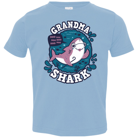 T-Shirts Light Blue / 2T Shark Family trazo - Grandma Toddler Premium T-Shirt
