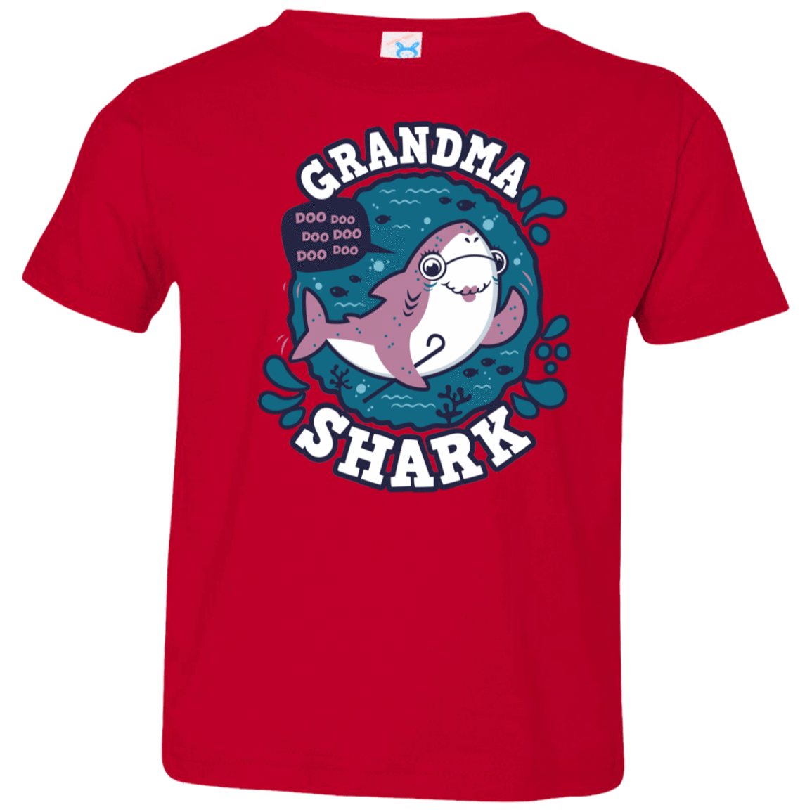 T-Shirts Red / 2T Shark Family trazo - Grandma Toddler Premium T-Shirt