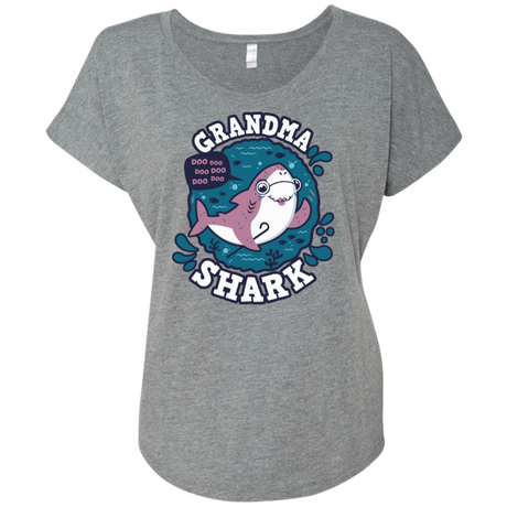 T-Shirts Premium Heather / X-Small Shark Family trazo - Grandma Triblend Dolman Sleeve