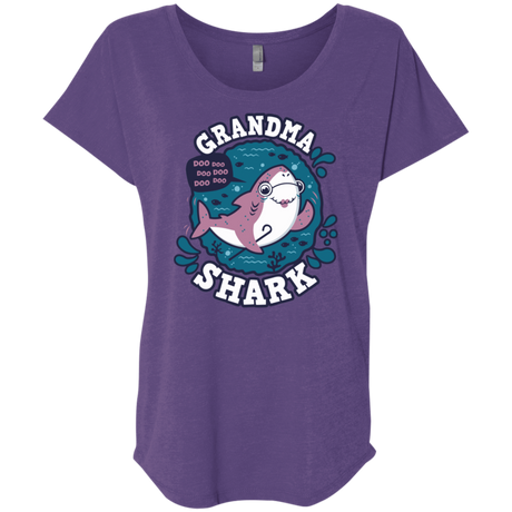 T-Shirts Purple Rush / X-Small Shark Family trazo - Grandma Triblend Dolman Sleeve