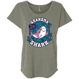 T-Shirts Venetian Grey / X-Small Shark Family trazo - Grandma Triblend Dolman Sleeve