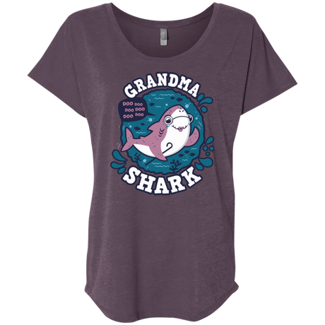 T-Shirts Vintage Purple / X-Small Shark Family trazo - Grandma Triblend Dolman Sleeve