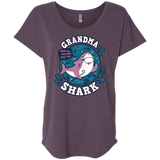 T-Shirts Vintage Purple / X-Small Shark Family trazo - Grandma Triblend Dolman Sleeve