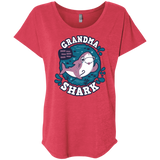 T-Shirts Vintage Red / X-Small Shark Family trazo - Grandma Triblend Dolman Sleeve
