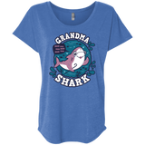 T-Shirts Vintage Royal / X-Small Shark Family trazo - Grandma Triblend Dolman Sleeve