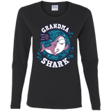 T-Shirts Black / S Shark Family trazo - Grandma Women's Long Sleeve T-Shirt