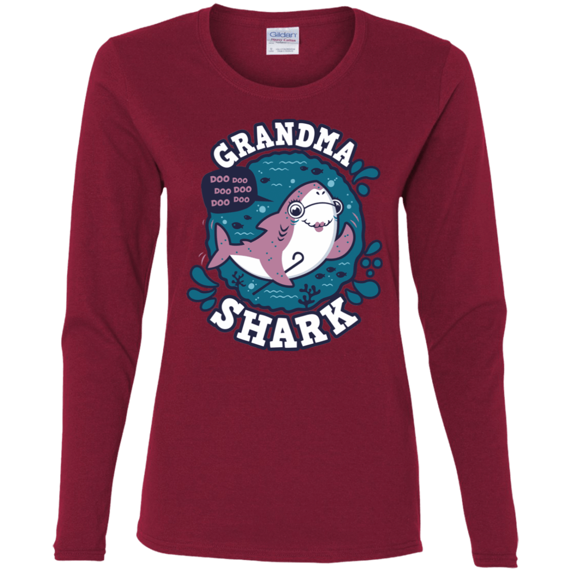 T-Shirts Cardinal / S Shark Family trazo - Grandma Women's Long Sleeve T-Shirt