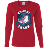 T-Shirts Red / S Shark Family trazo - Grandma Women's Long Sleeve T-Shirt