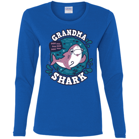 T-Shirts Royal / S Shark Family trazo - Grandma Women's Long Sleeve T-Shirt