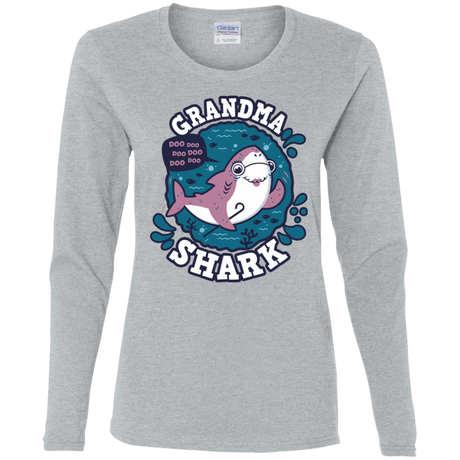 T-Shirts Sport Grey / S Shark Family trazo - Grandma Women's Long Sleeve T-Shirt