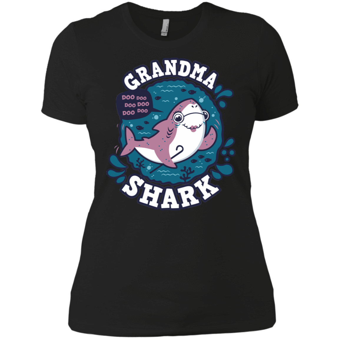 T-Shirts Black / X-Small Shark Family trazo - Grandma Women's Premium T-Shirt