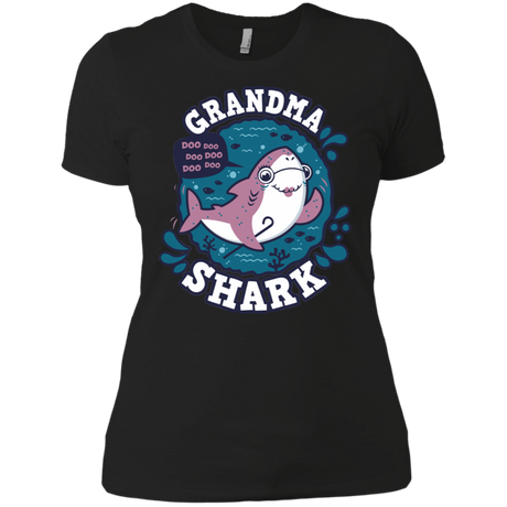 T-Shirts Black / X-Small Shark Family trazo - Grandma Women's Premium T-Shirt