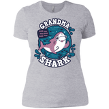 T-Shirts Heather Grey / X-Small Shark Family trazo - Grandma Women's Premium T-Shirt