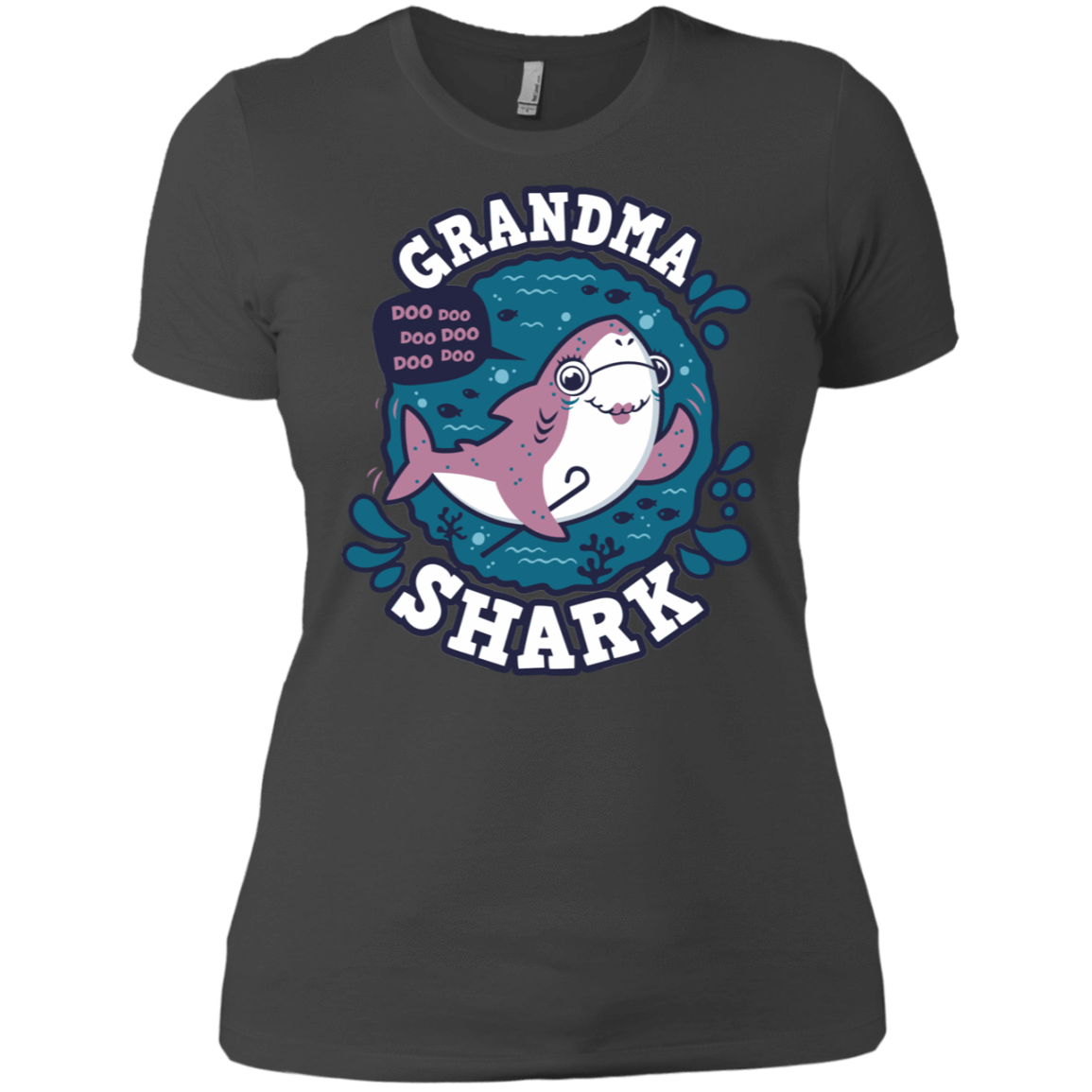 T-Shirts Heavy Metal / X-Small Shark Family trazo - Grandma Women's Premium T-Shirt