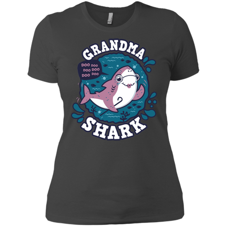 T-Shirts Heavy Metal / X-Small Shark Family trazo - Grandma Women's Premium T-Shirt
