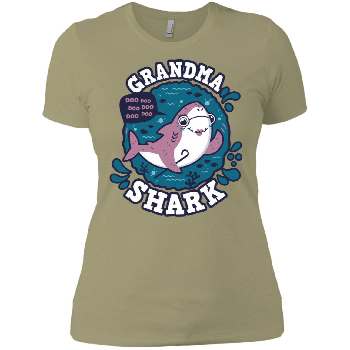 T-Shirts Light Olive / X-Small Shark Family trazo - Grandma Women's Premium T-Shirt
