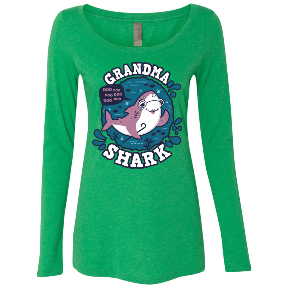 T-Shirts Envy / S Shark Family trazo - Grandma Women's Triblend Long Sleeve Shirt